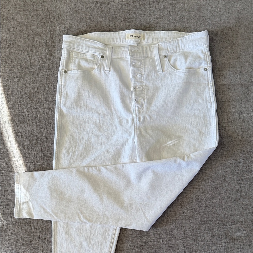 Madewell women’s white high skinny stretch denim Jeans size 16/33‎ - Picture 2 of 11